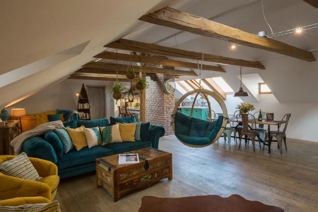 Image of Gigantic Boho Chic 3 Bedroom 3 Bathroom Loft with Hanging Chair