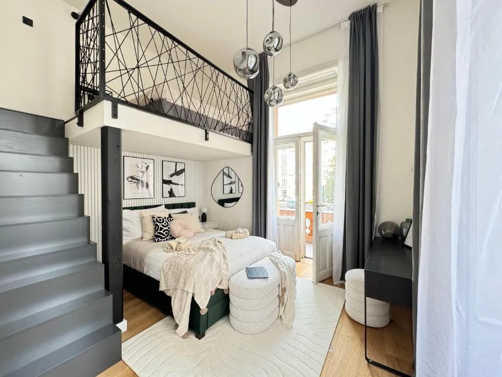 Image of Modern High Ceiling Loft with Terrace Apartment, Prague