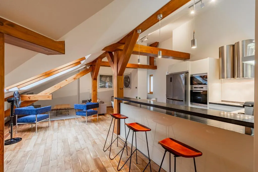 Image of Prague Days – Spacious 117m2 Attic Retreat w AC – Near Old Town sq